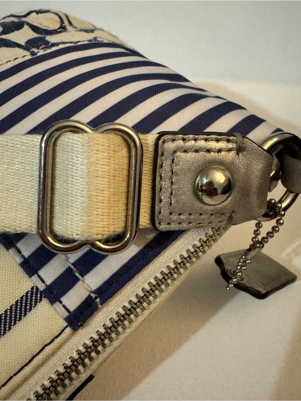 Coach Vintage Nautical Blue Patchwork Crossbody Shoulder Bag Y2K Signature 41462 - Picture 10 of 14